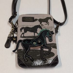 Chala Gray and Black Horse Crossbody Bag